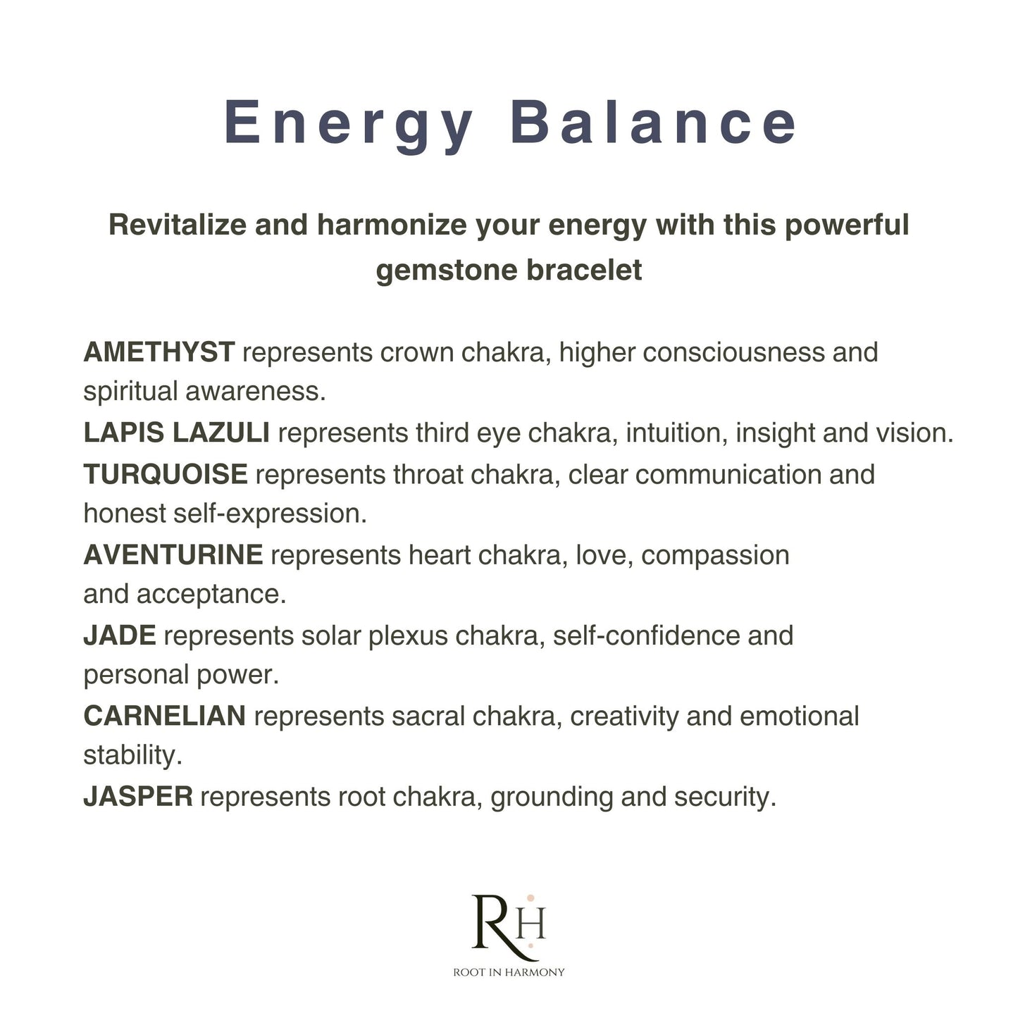 Chakra gemstone bracelet energy balance