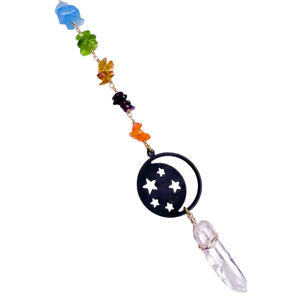 Energy Protection | 7 Chakra Moon and Star Mystic Sun Catcher