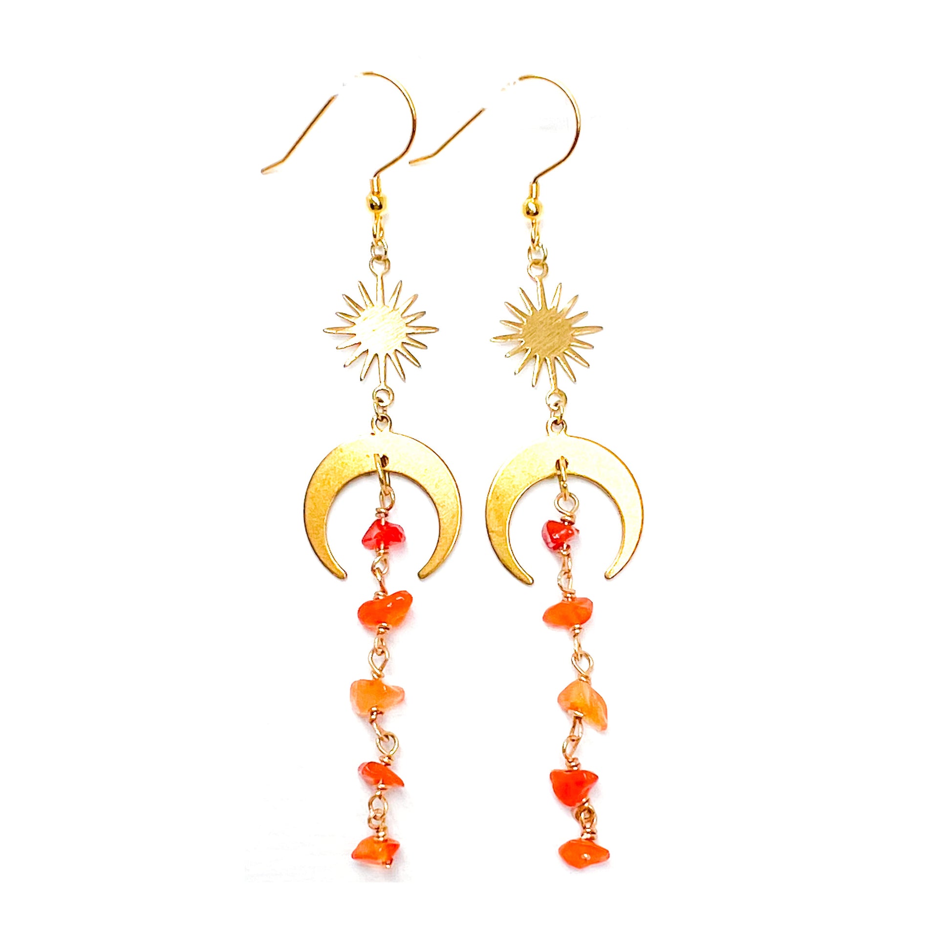 Carnelian long earrings