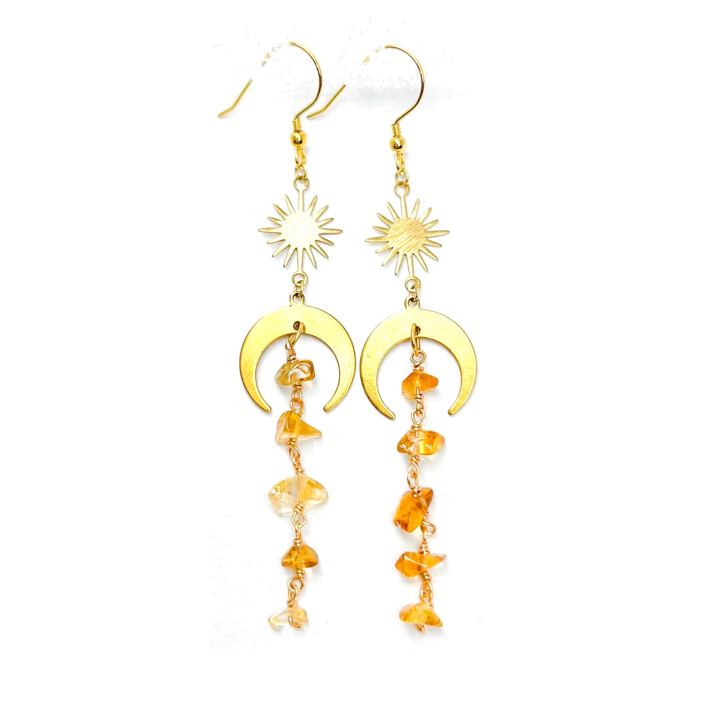 Citrine gemstone earrings for prosperity