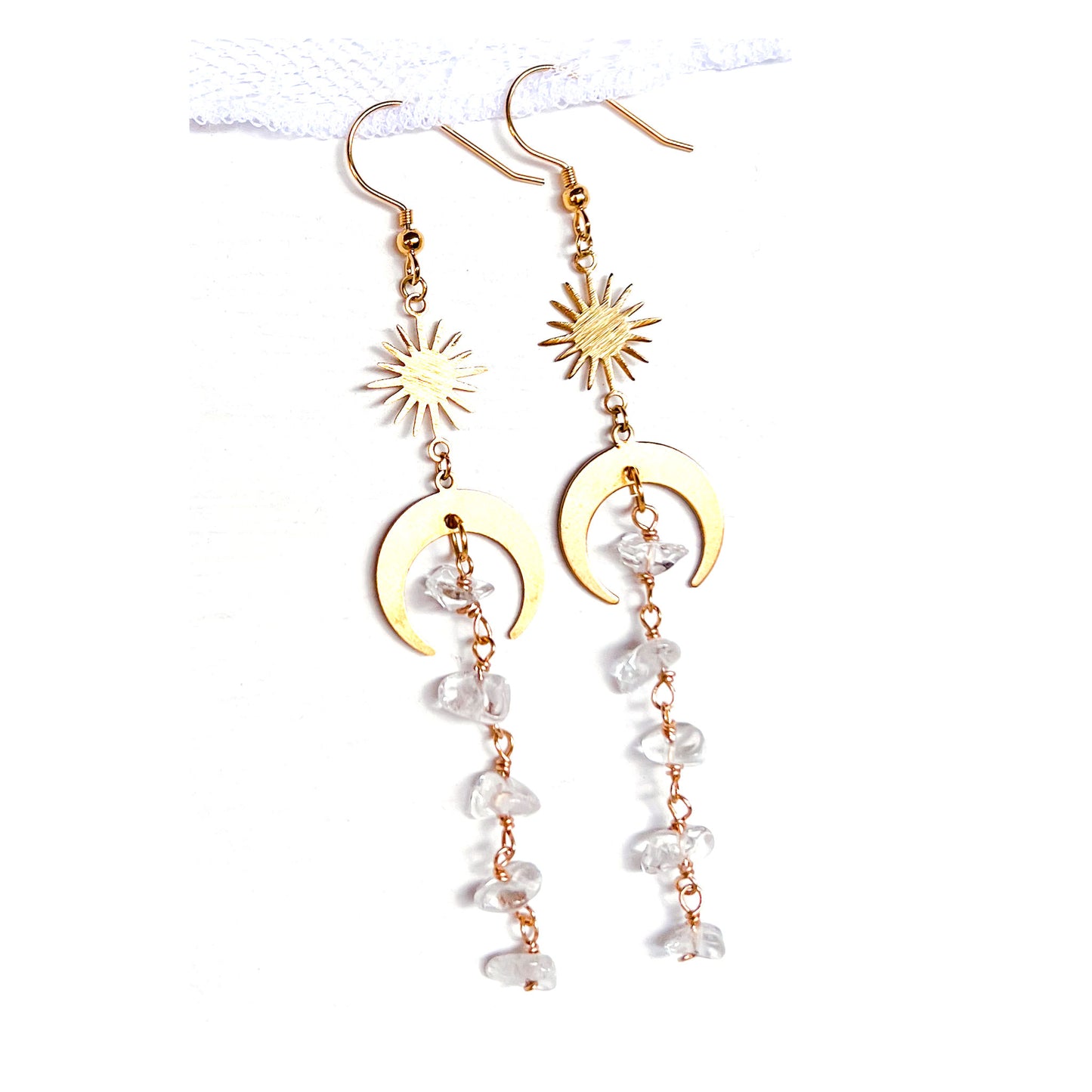 Clear quartz earrings for healing