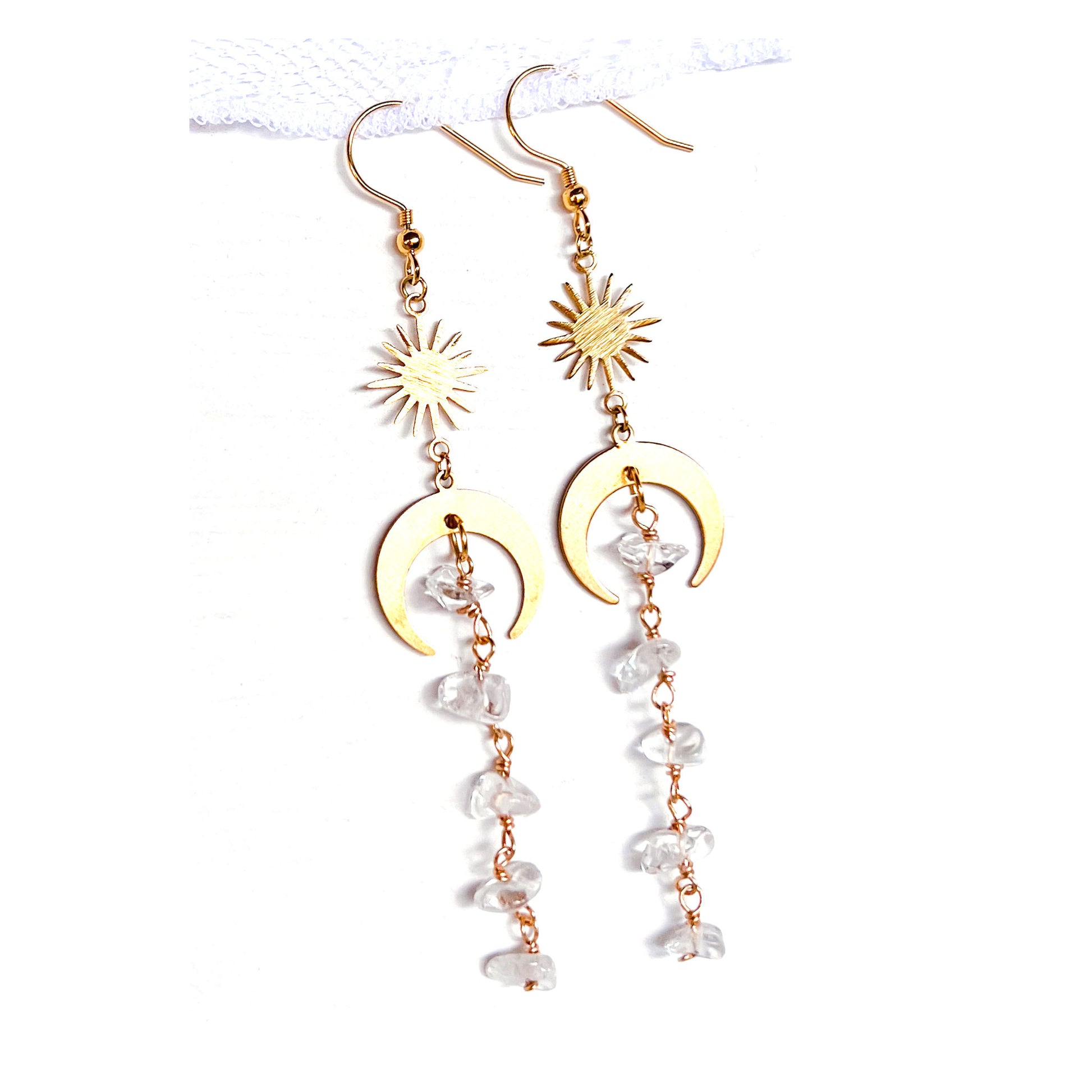 Clear quartz earrings for healing