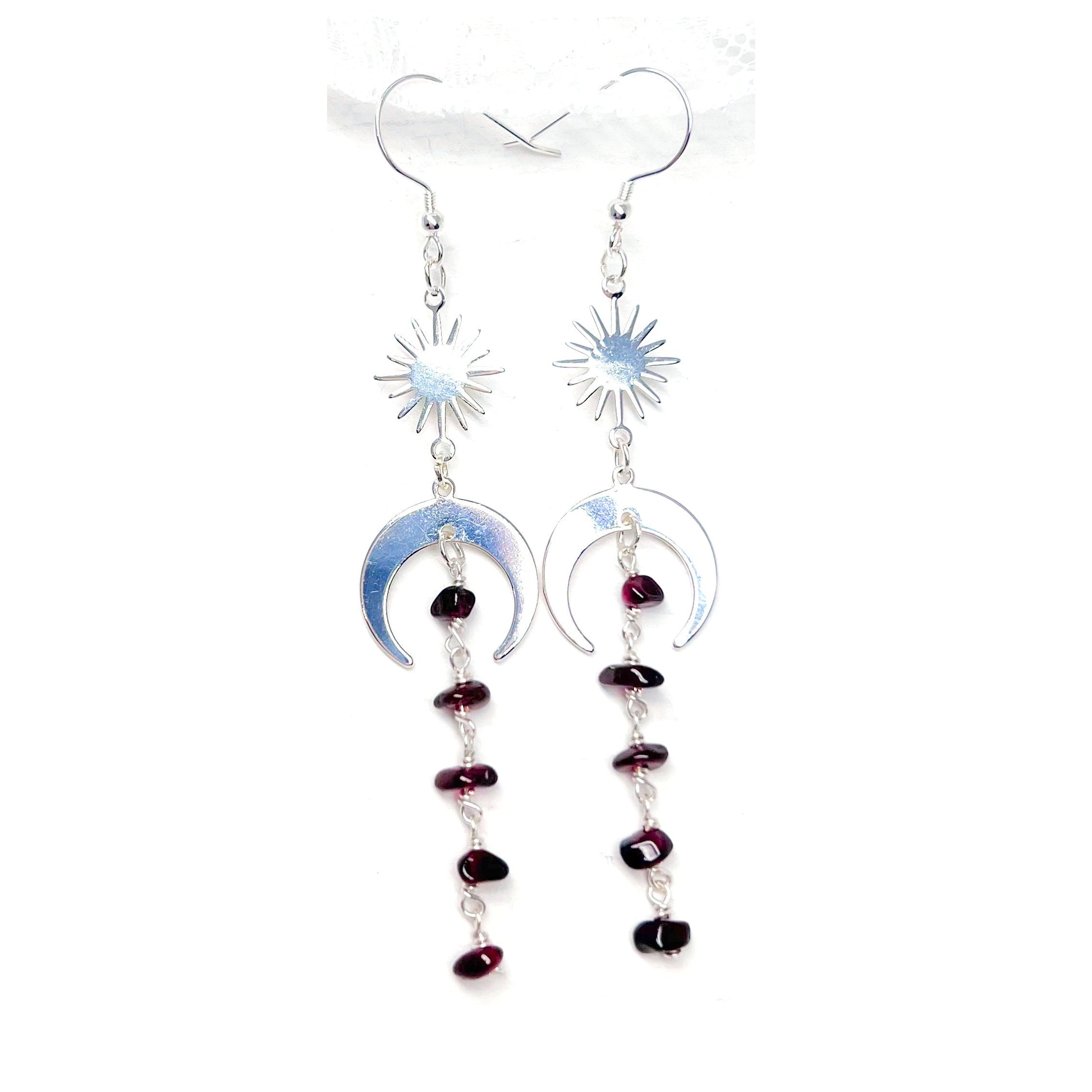 Red garnet earrings for protection