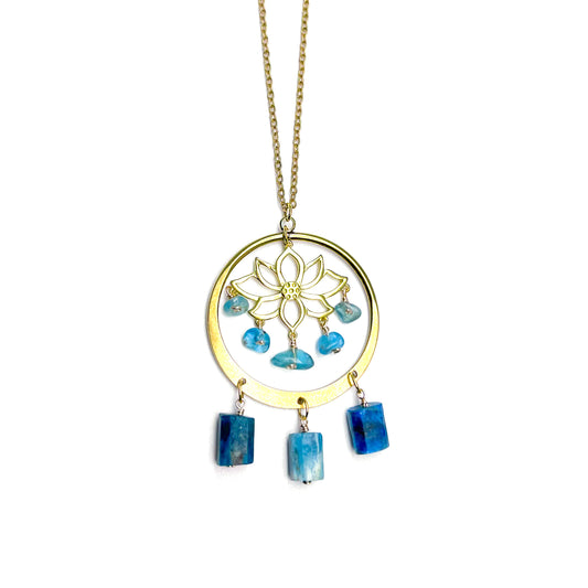 Gold lotus apatite sun catcher