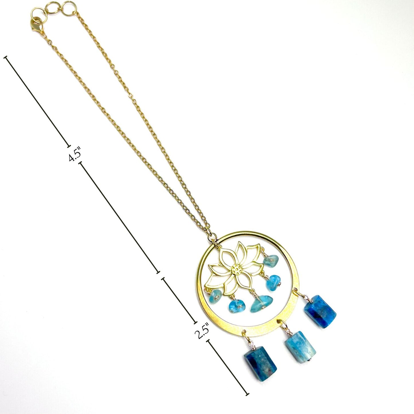 Gold lotus apatite sun catcher