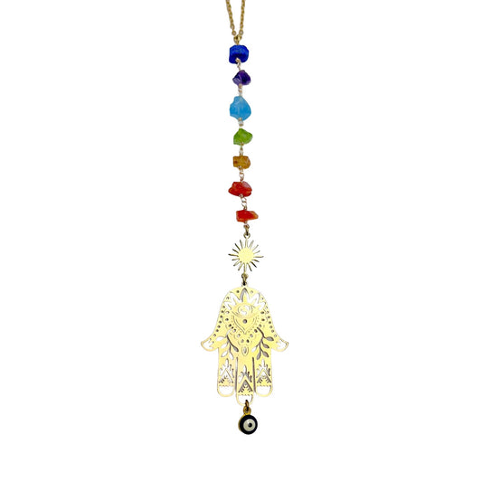 Hamsa evil eye protection car charm