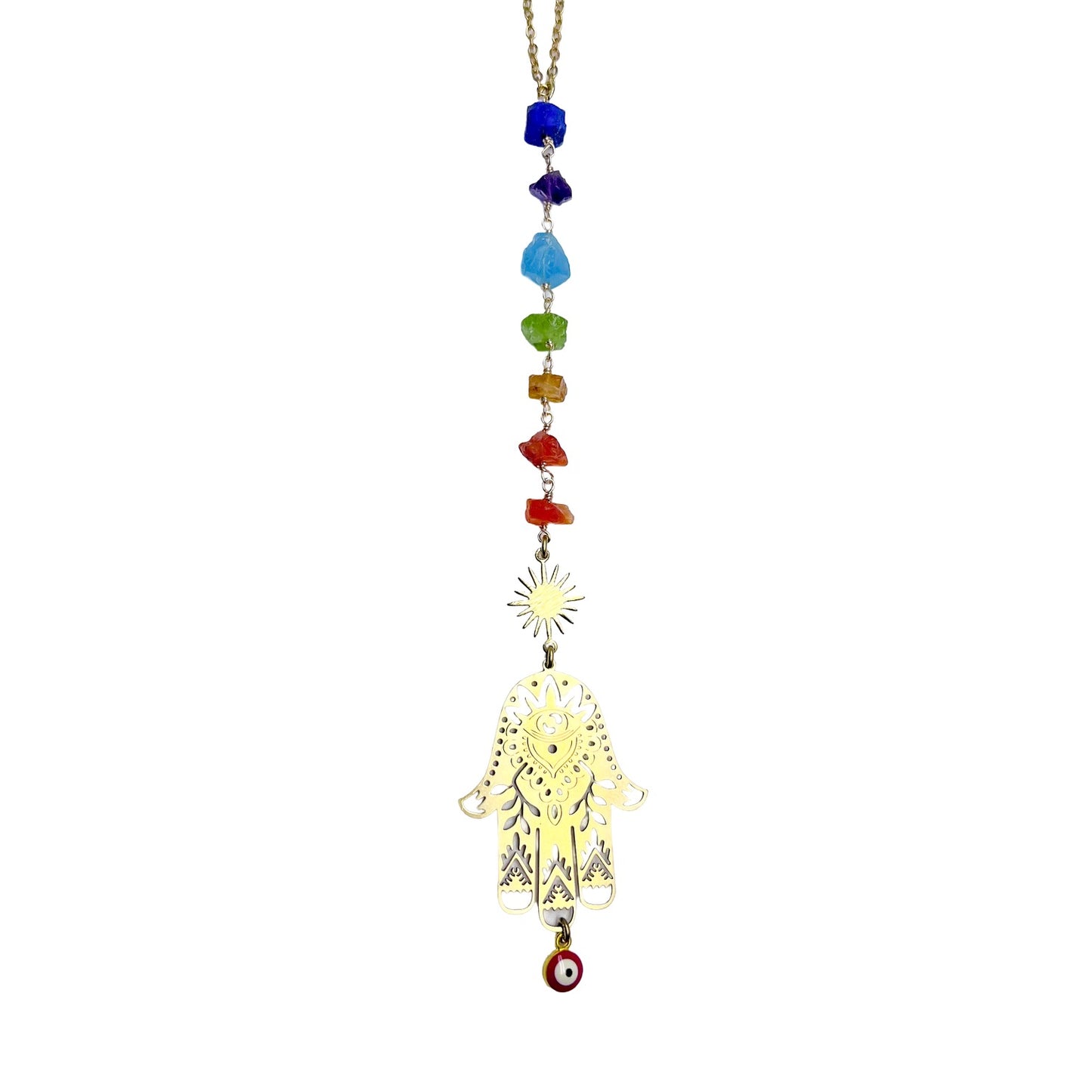 Hamsa evil eye protection car charm