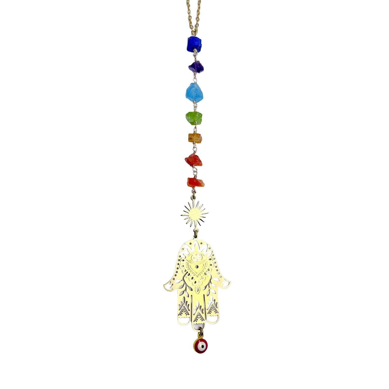 Hamsa evil eye protection car charm