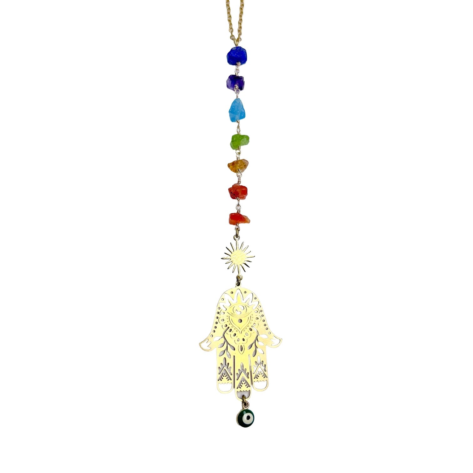 Hamsa evil eye protection car charm