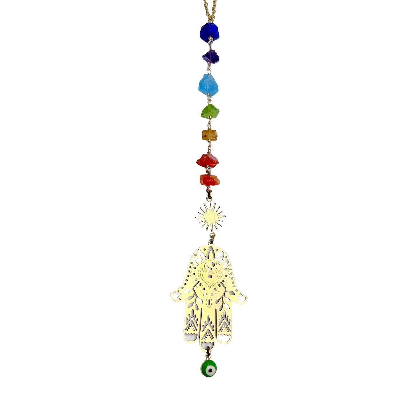Hamsa evil eye protection car charm