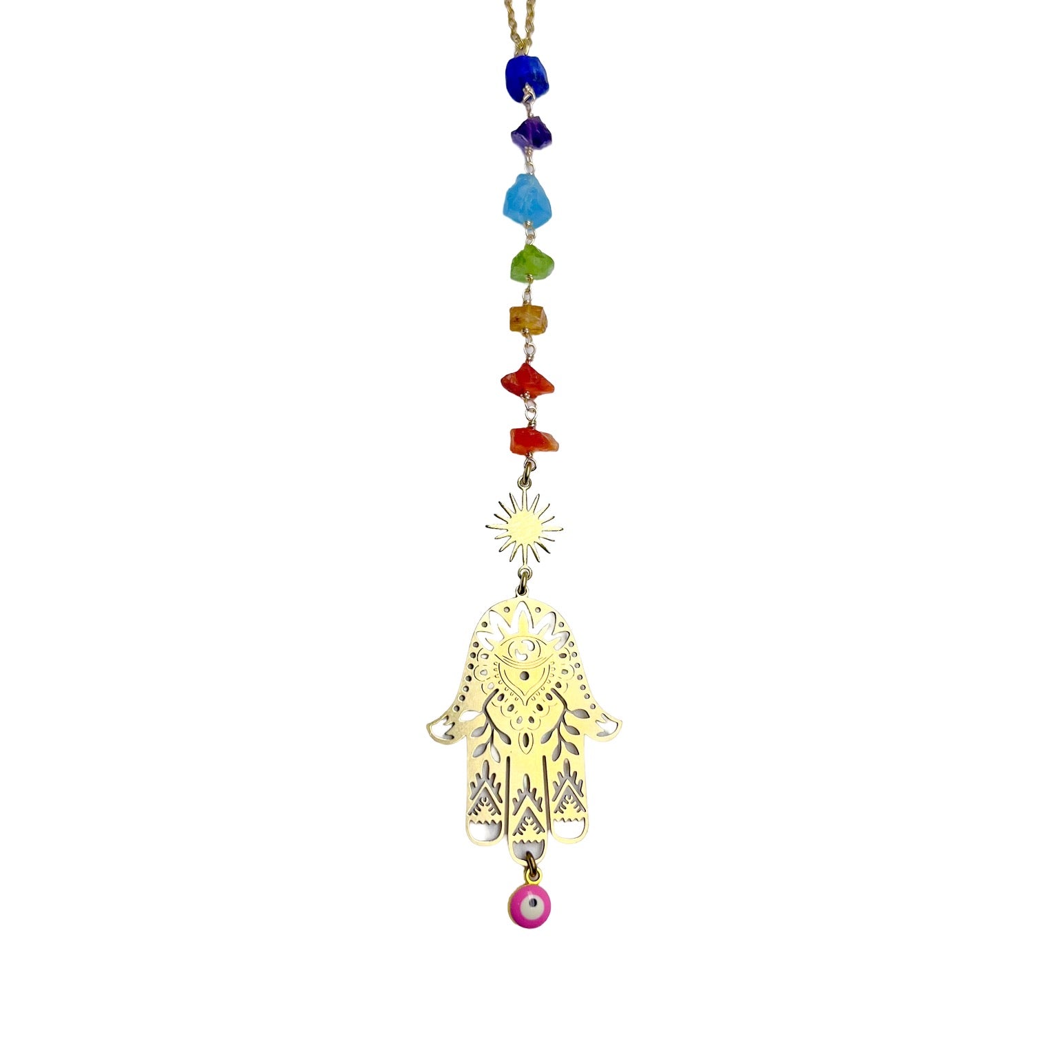 Hamsa evil eye protection car charm
