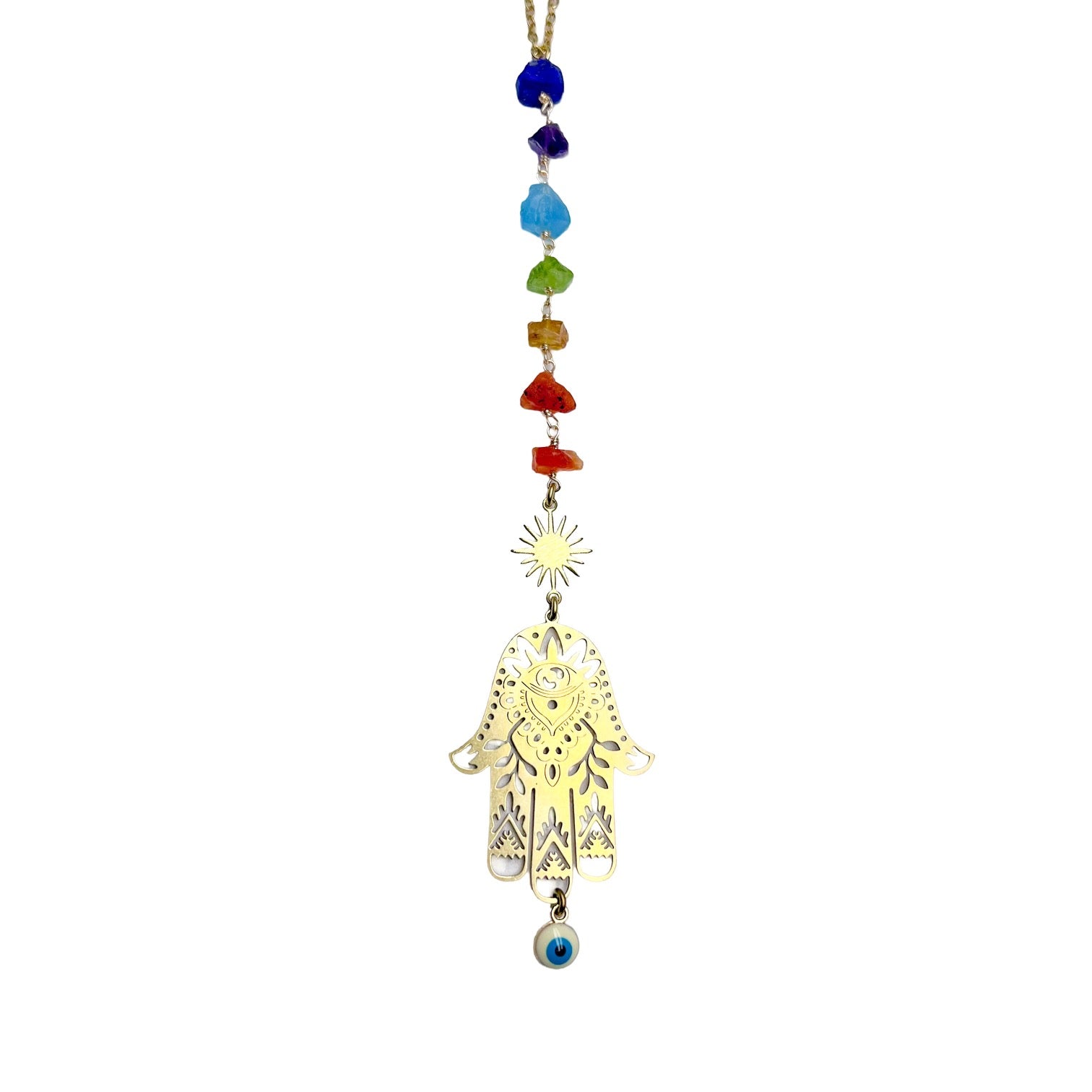 Hamsa evil eye protection car charm