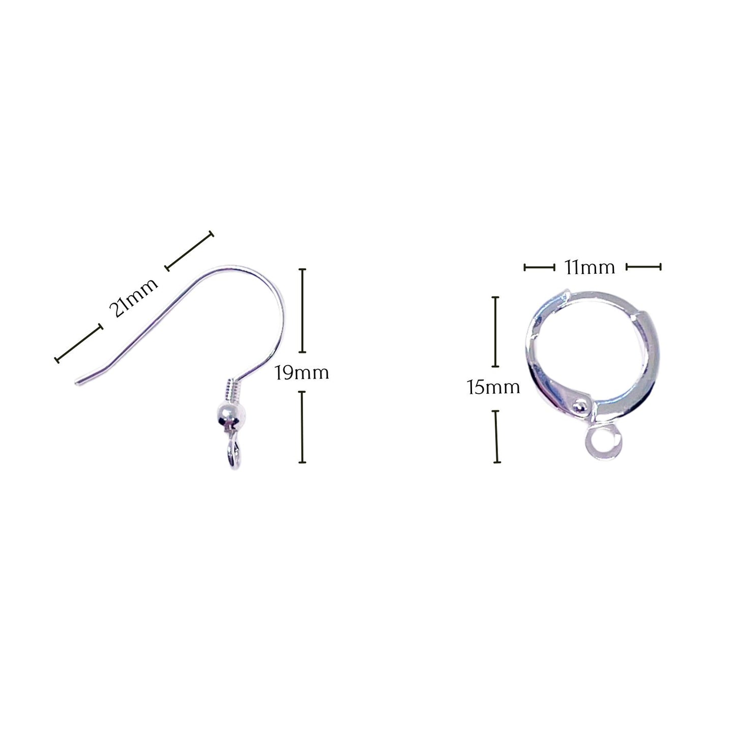 Hoop and hook earrings option