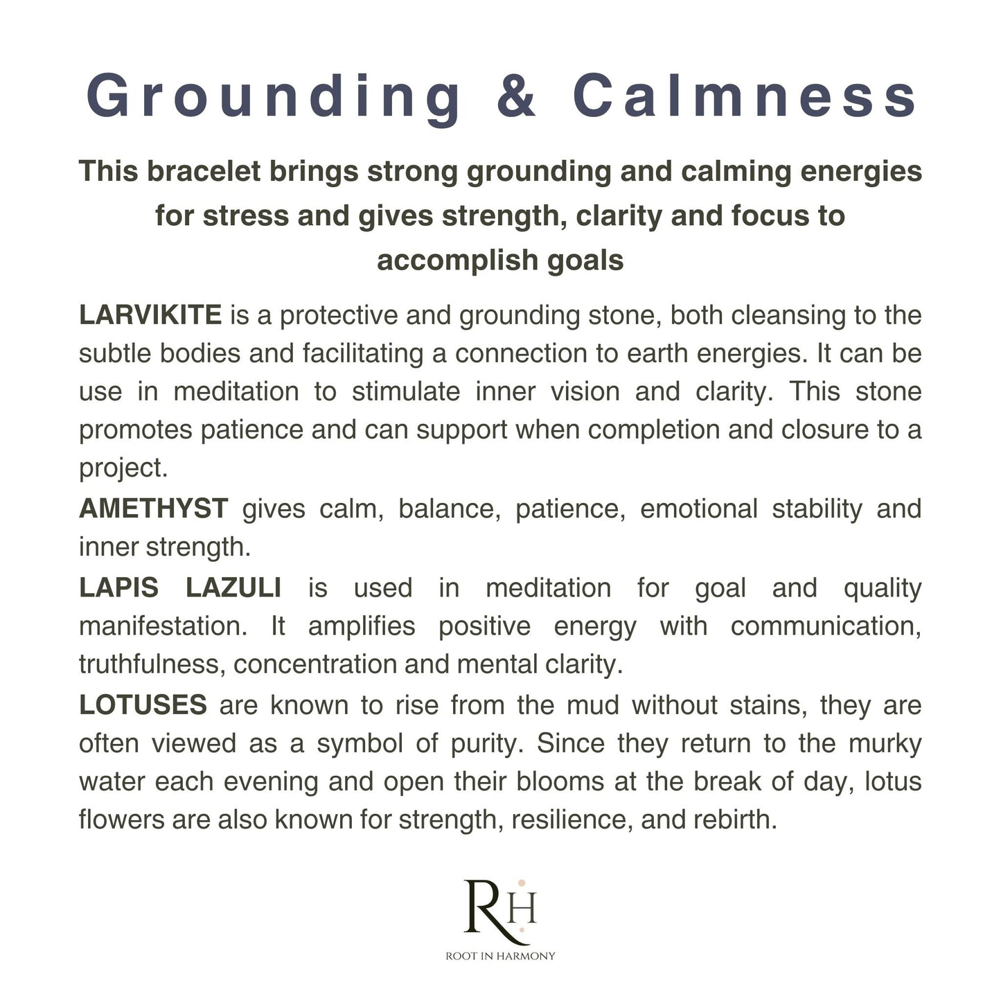 Grounding and calmness energy crystal bracelet meaning