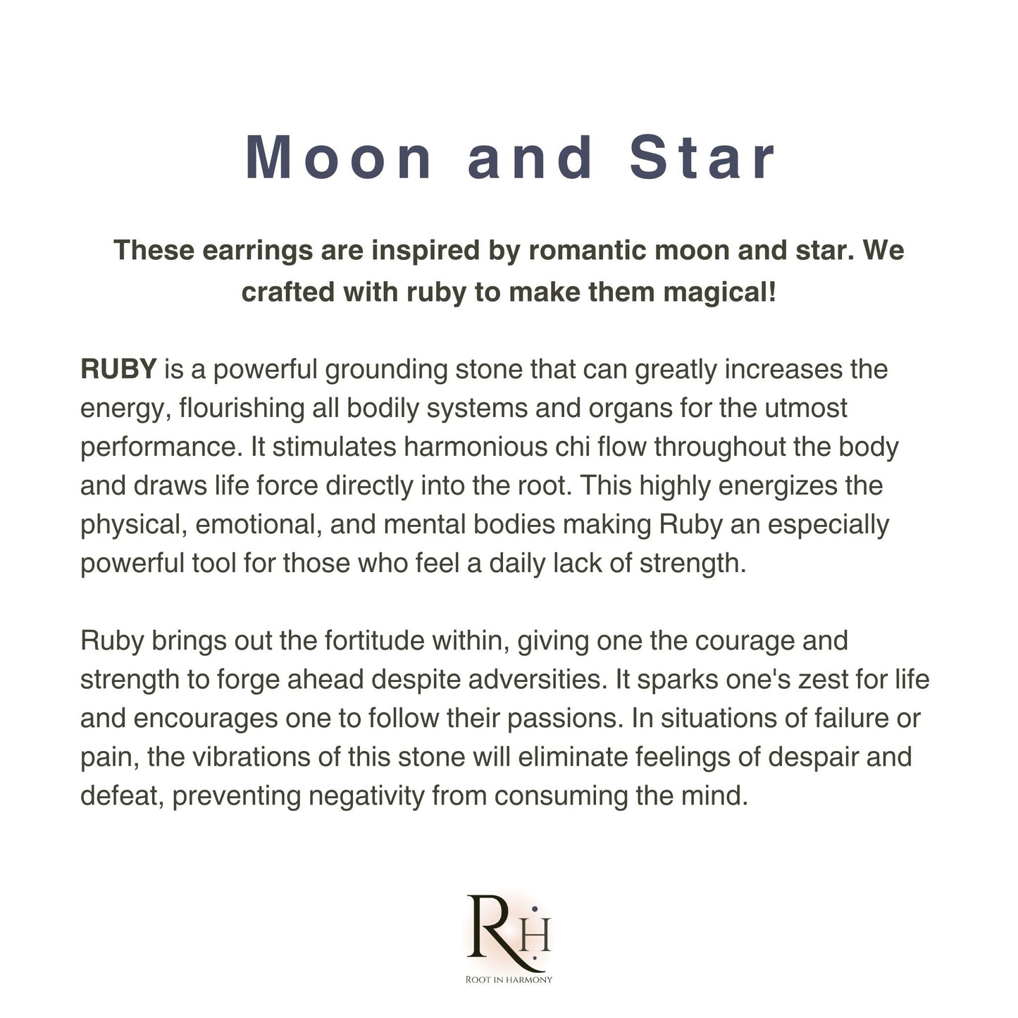 Moon and star ruby earrings meaning