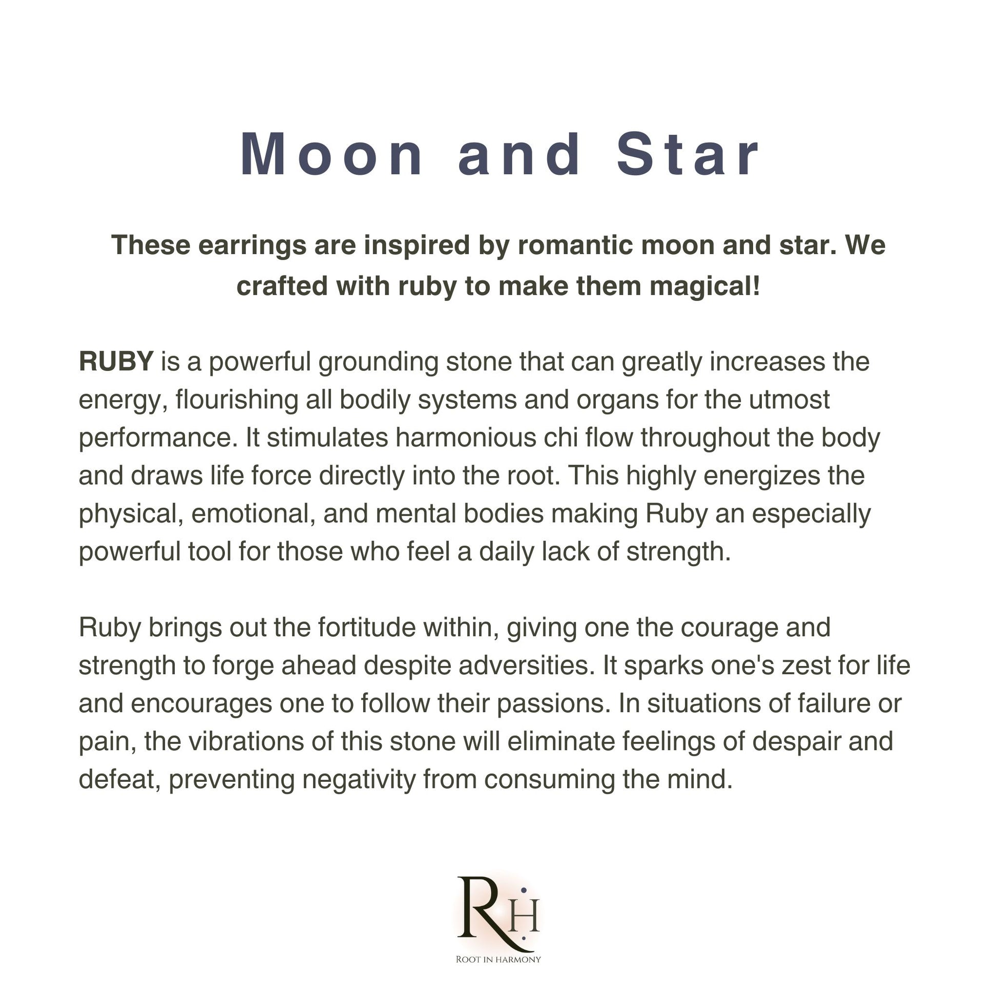 Moon and star ruby earrings meaning