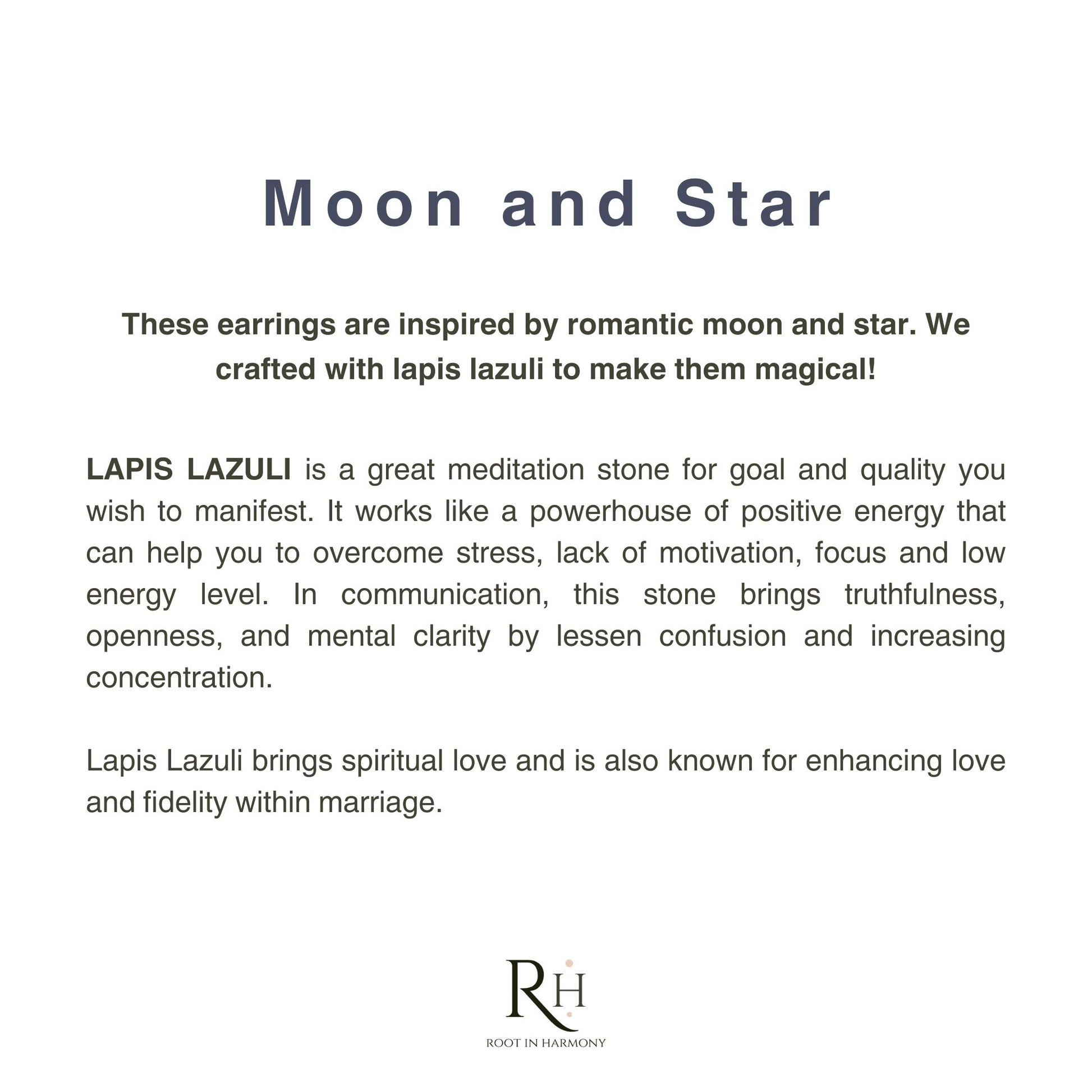 Moon and star lapis lazuli earrings