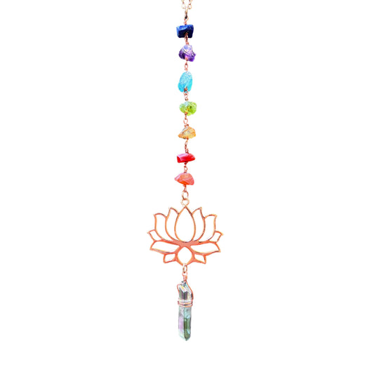 7 Chakra Rose Gold Lotus Charm