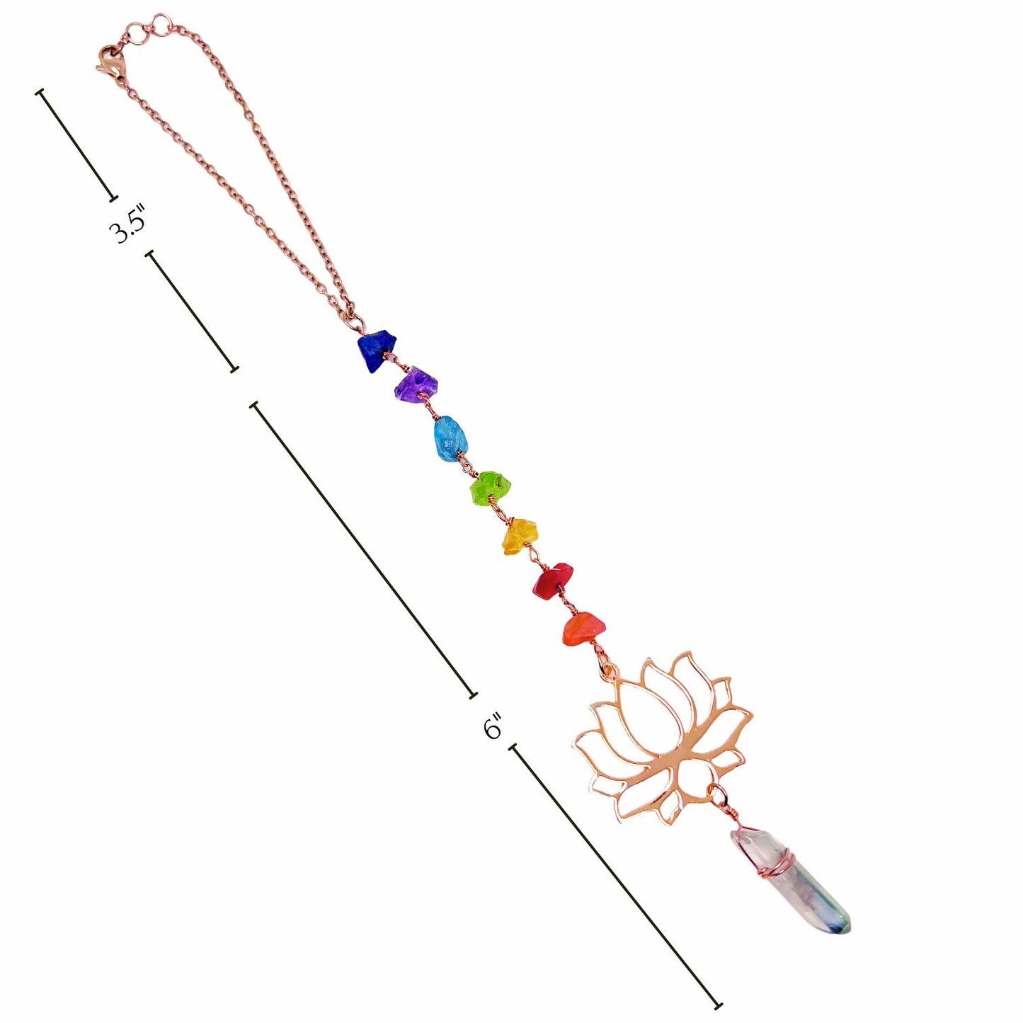 7 Chakra Rose Gold Lotus Charm