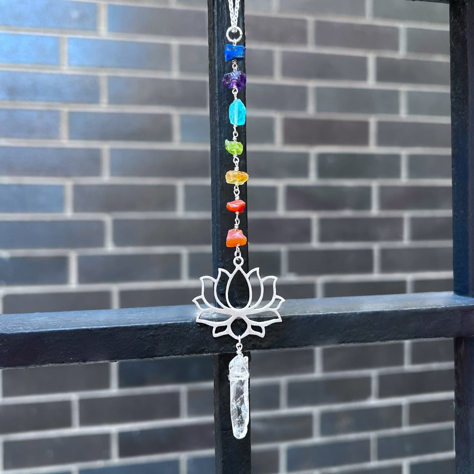 Siver lotus 7 chakra sun catcher