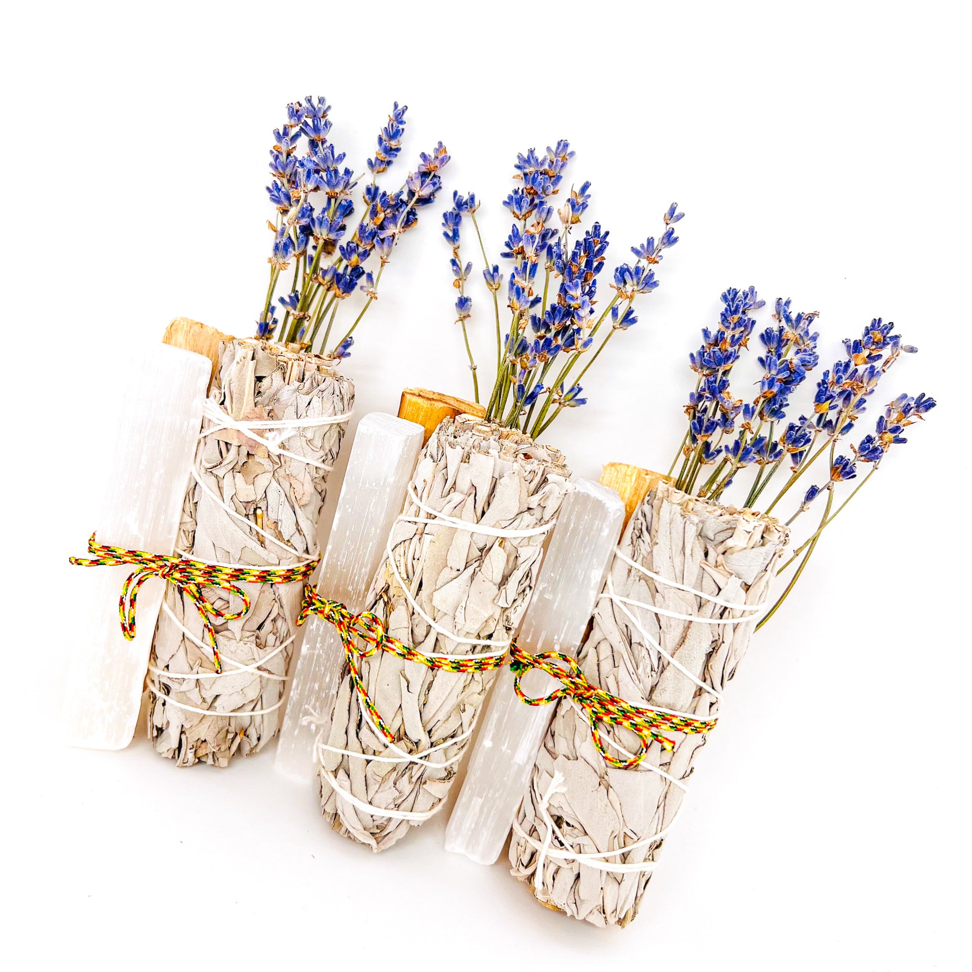 Sage, selenita, lavender & palo santo smudging