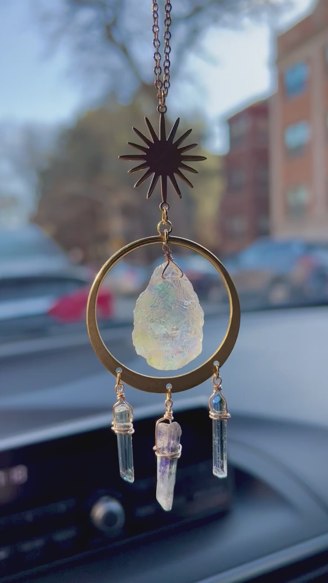 Aura crystal car charm
