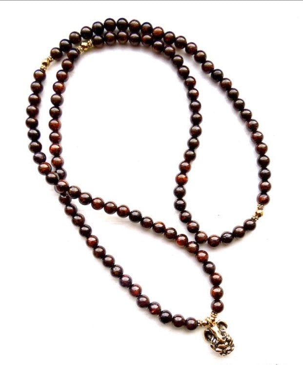 108 Garnet mala necklace prosperity and abundance