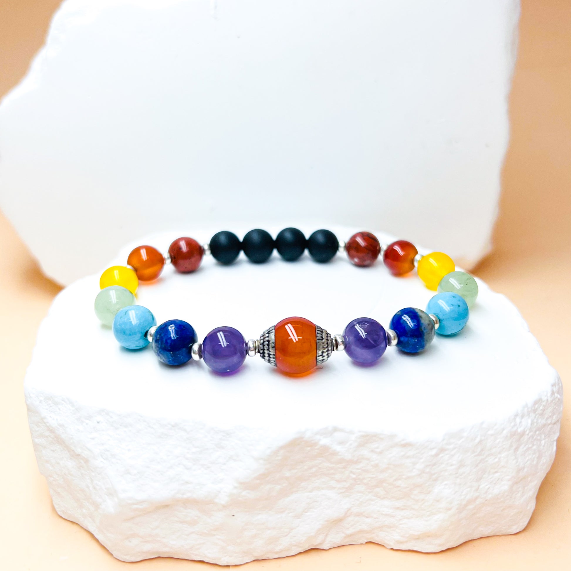 Seven chakra colorful gemstone bracelet