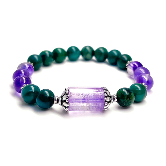 Good Luck and Protection | Amethyst and Jade Lotus Bracelet