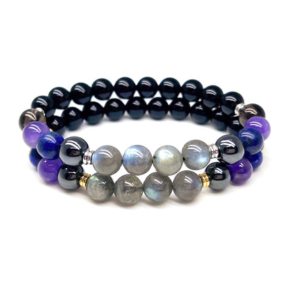 The Empath Protector | Labradorite, Amethyst and Lapis Lazuli Bracelet