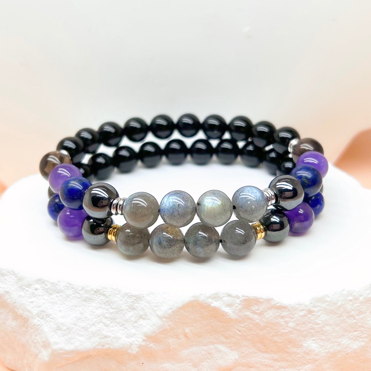 The Empath Protector | Labradorite, Amethyst and Lapis Lazuli Bracelet