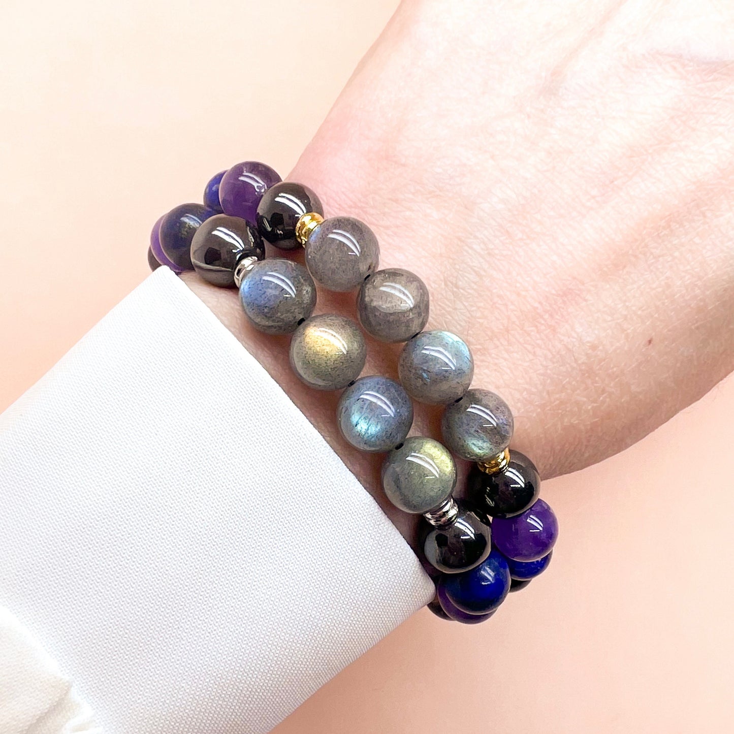 The Empath Protector | Labradorite, Amethyst and Lapis Lazuli Bracelet