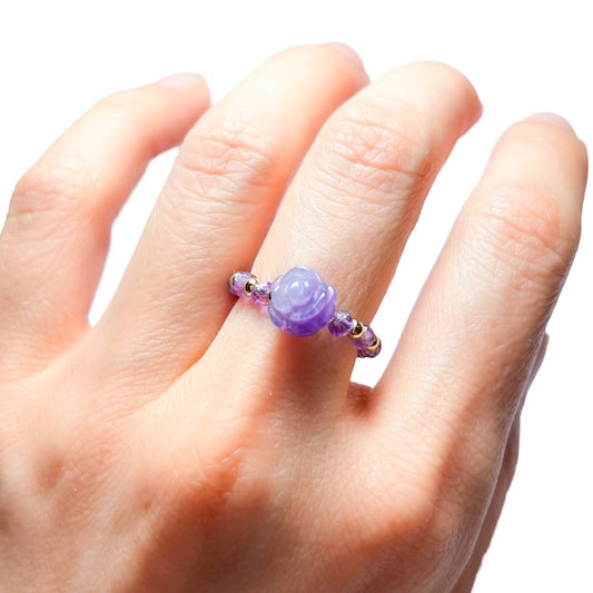 Strength and Wisdom | Amethyst Rose Ring Gold Filled or Sterling Silver