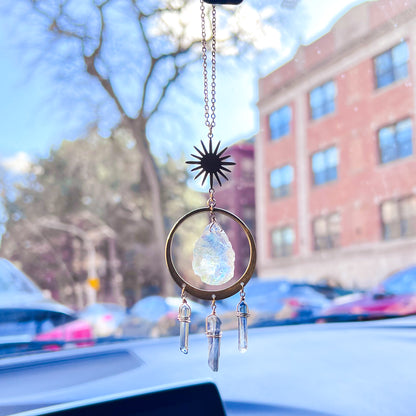 Gold Aura crystal car charm