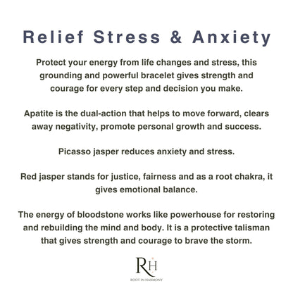 Relief stress and anxiety gemstone bracelet
