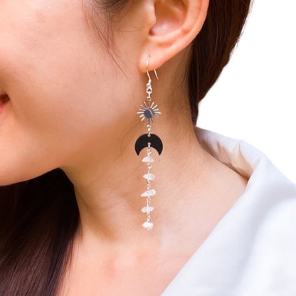 Moonstone crystal drop earrings