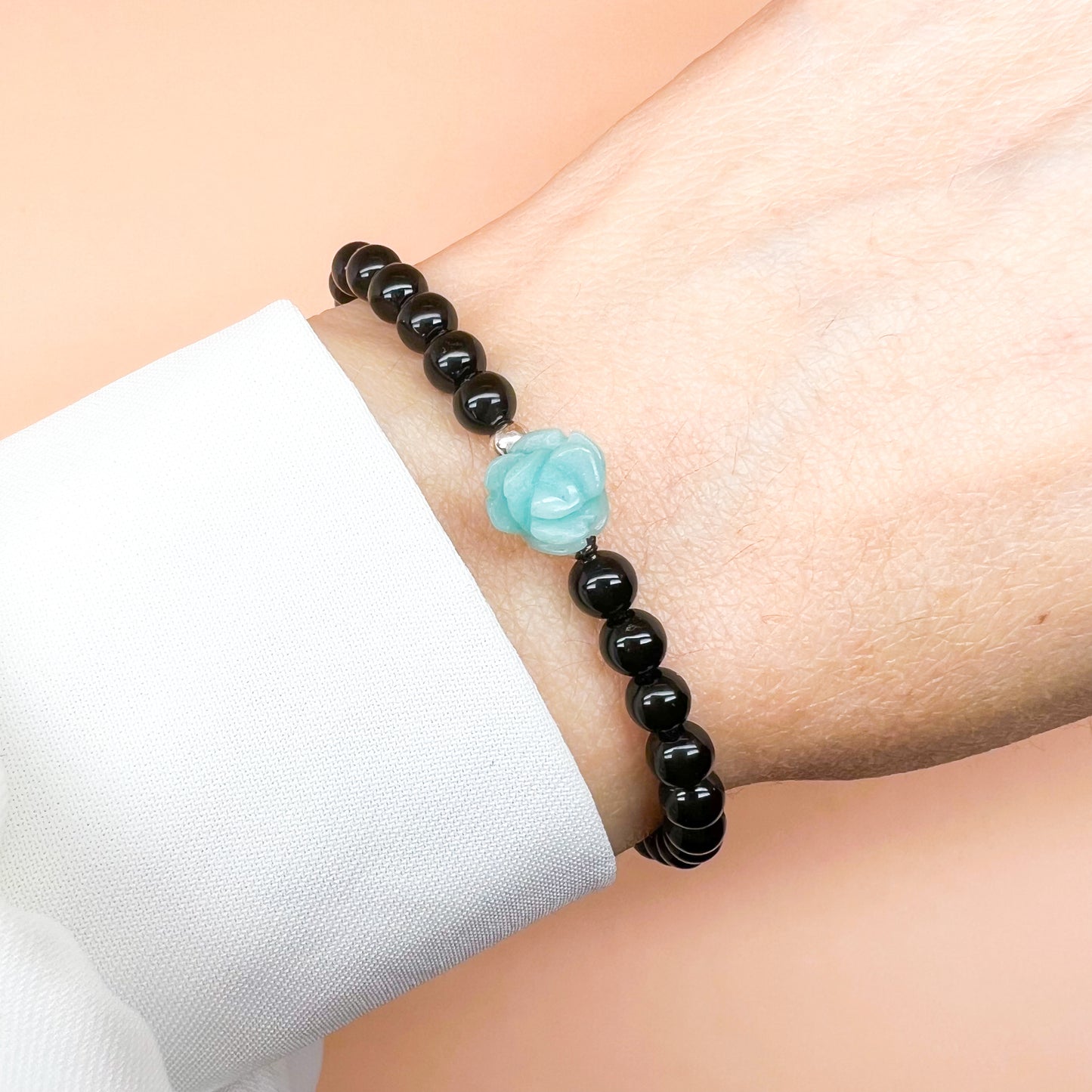 Blue rose gemstone bracelet