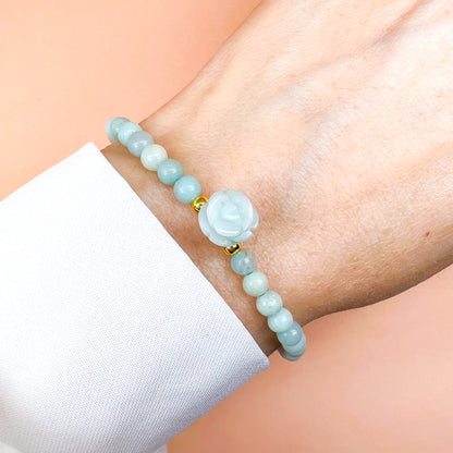 Blue amazonite crystal bracelet for healing