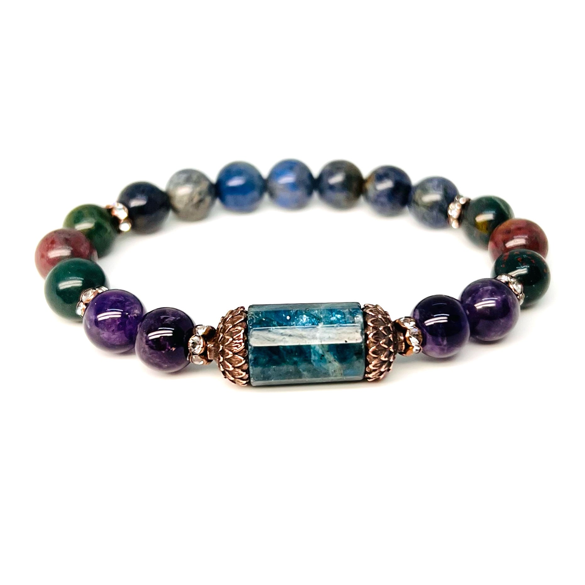 Blue apatite jewelry bracelet for career success