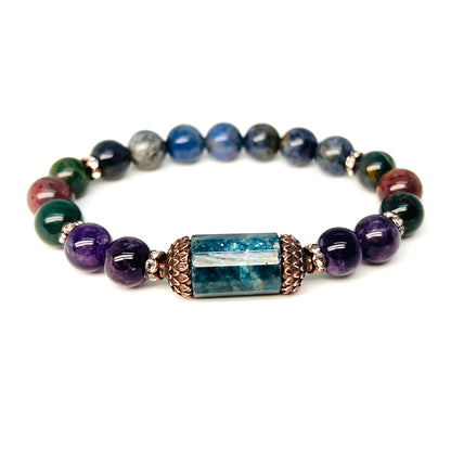 Blue apatite jewelry bracelet for career success