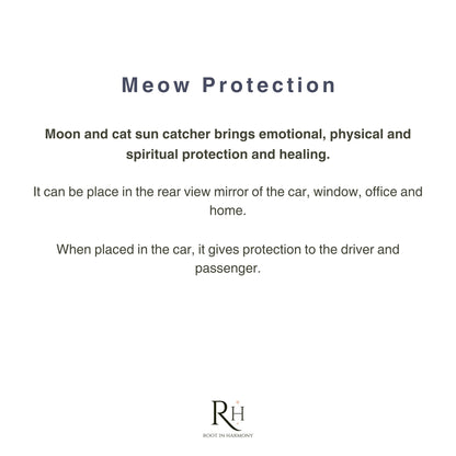 Gold moon and cat blue aura crystal car charm meaning