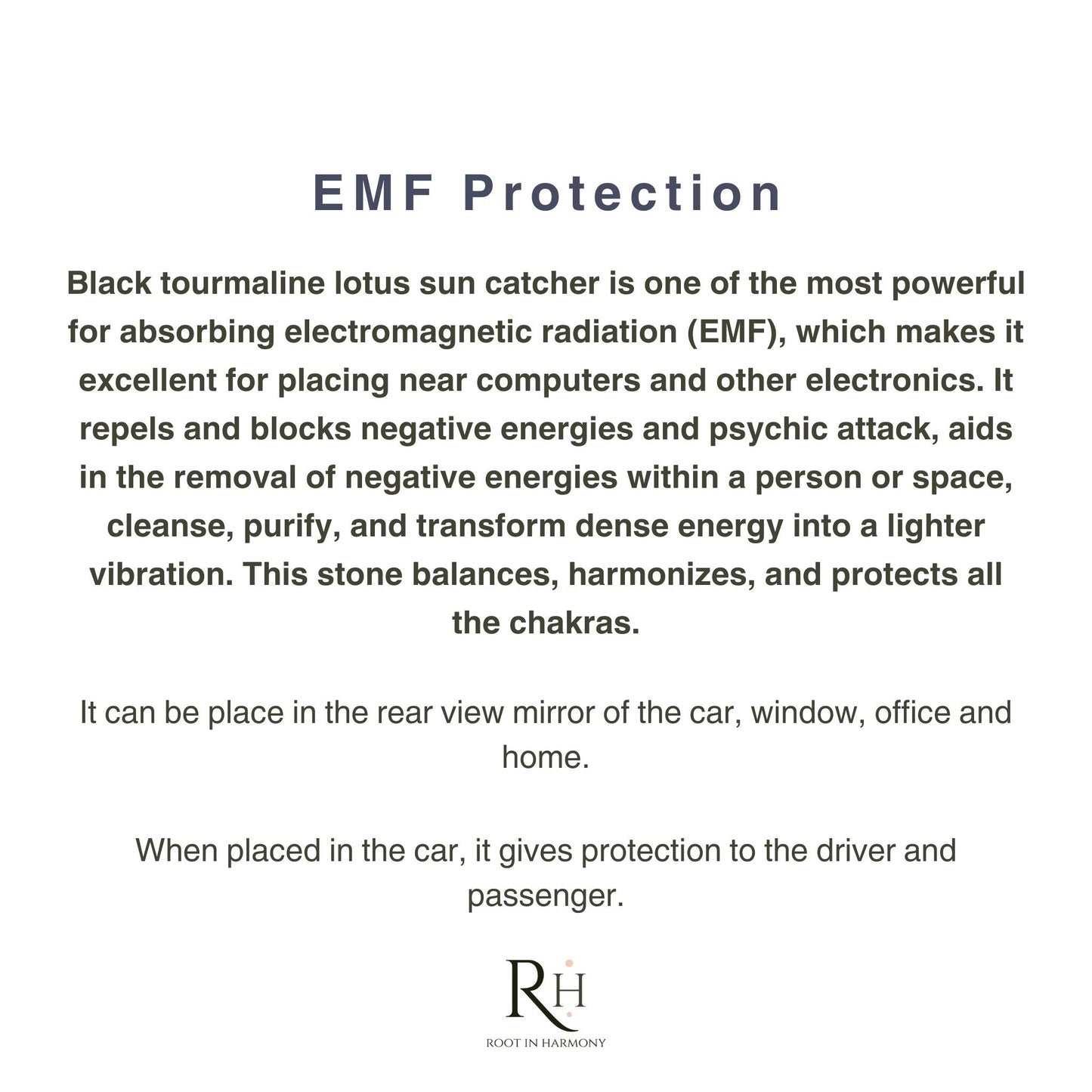 EMF Protection | Black Tourmaline and Gold Lotus Sun Catcher