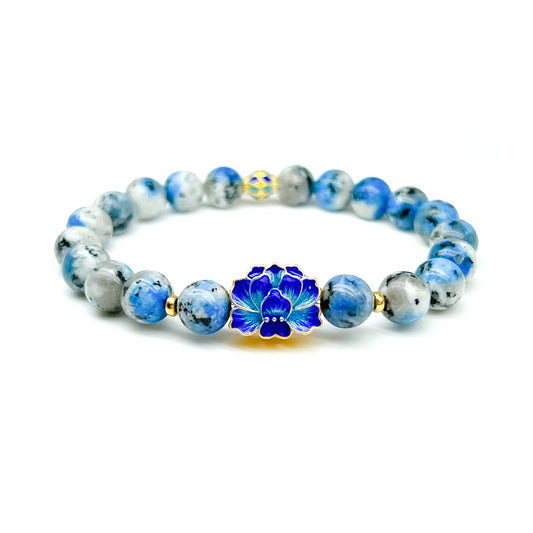K2 Gemstone and blue cloisonné bracelet