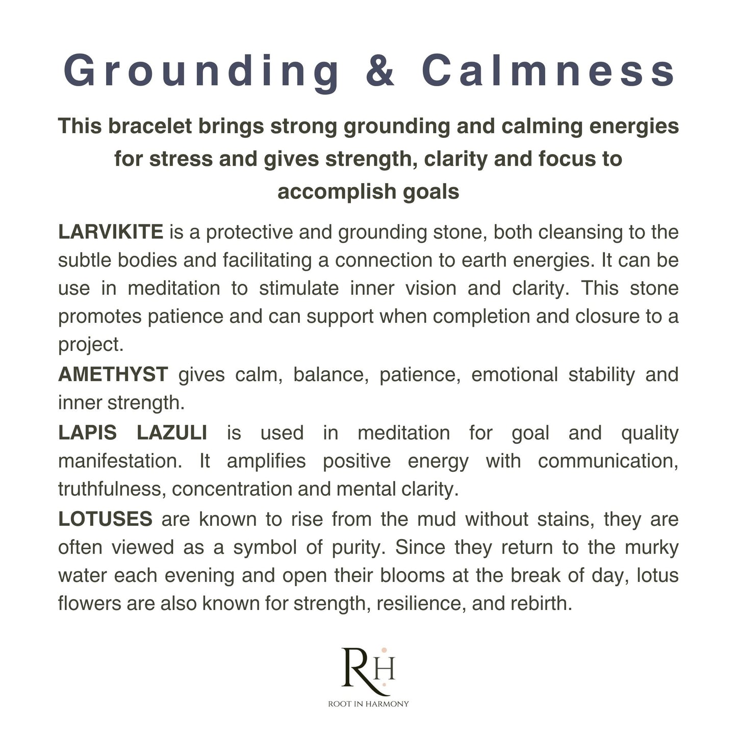 Grounding and calmness energy crystal bracelet meaning