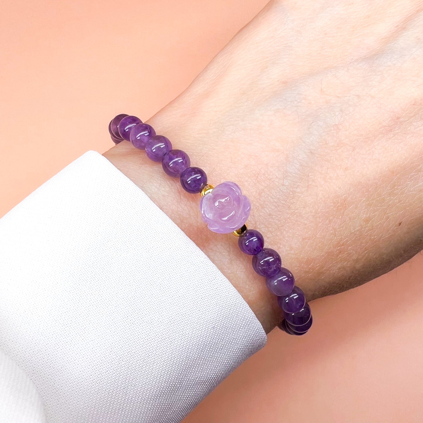 Rose amethyst purple bracelet