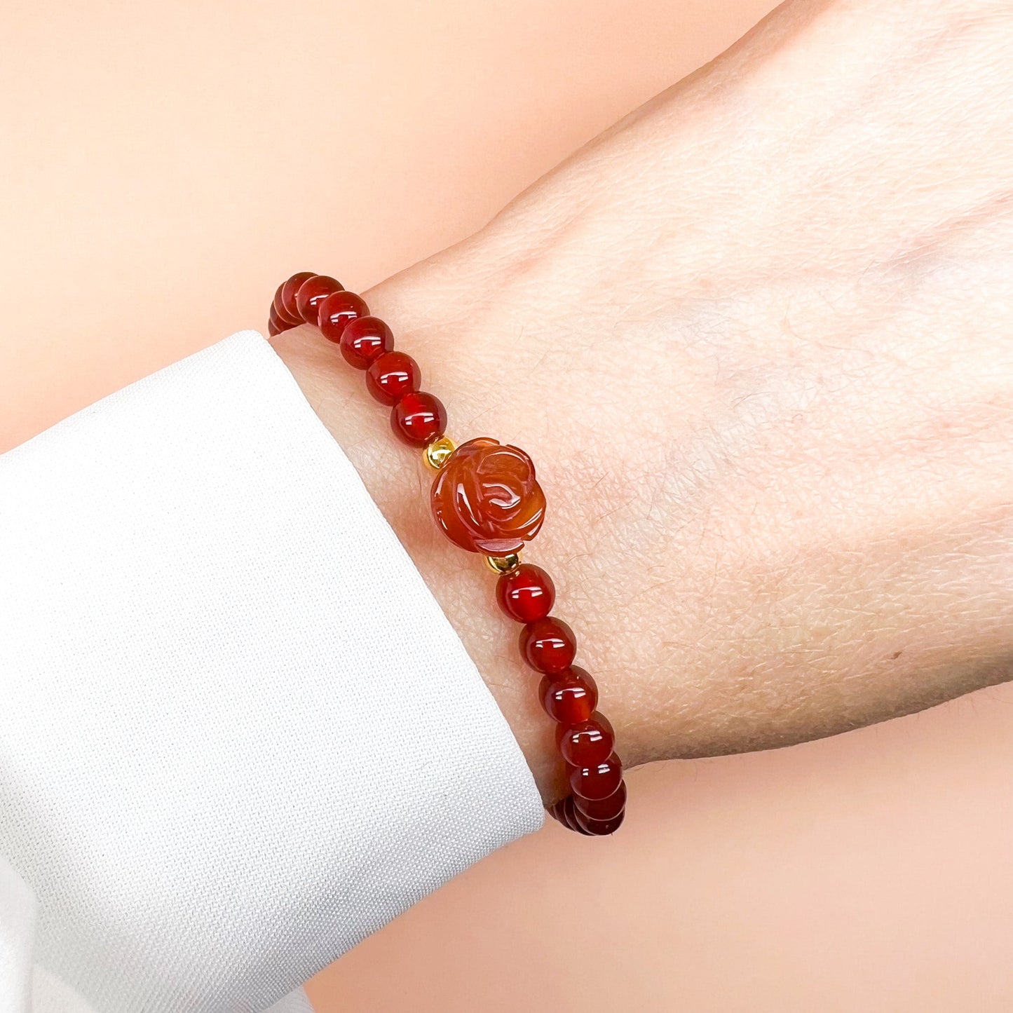 Red rose agate bracelet 