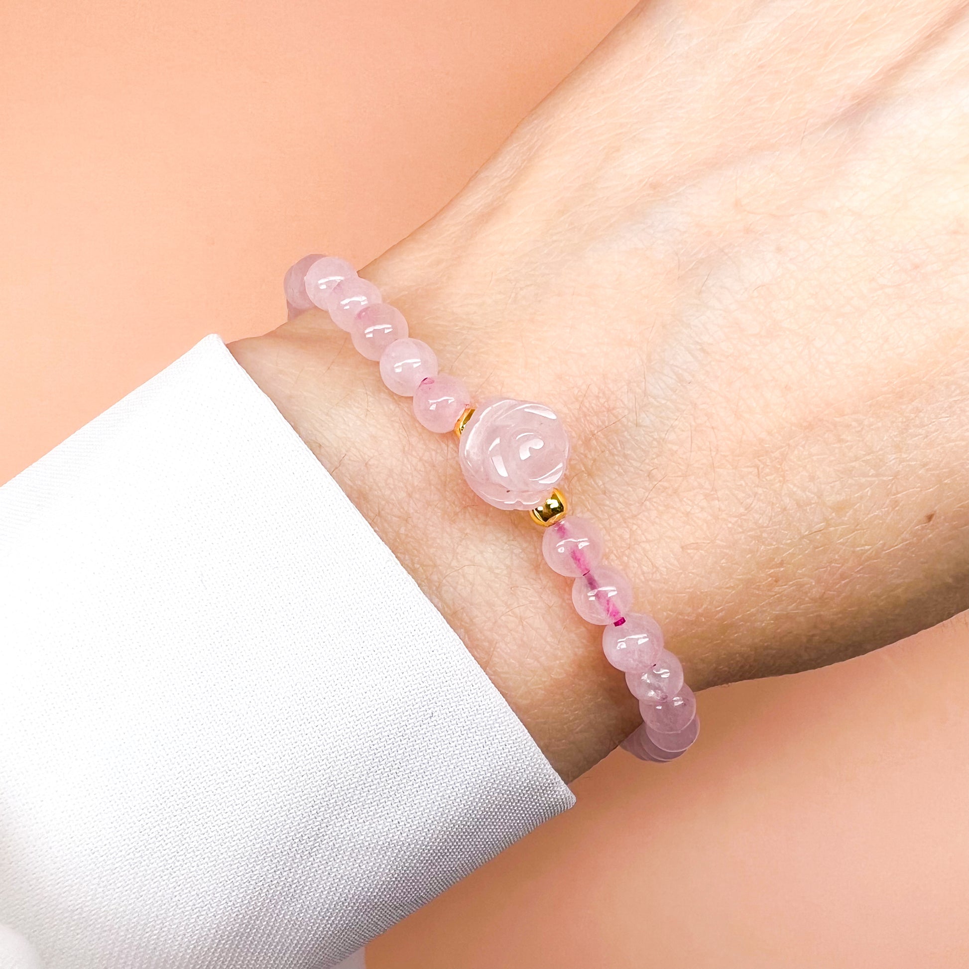 Rose quartz rose pink bracelet