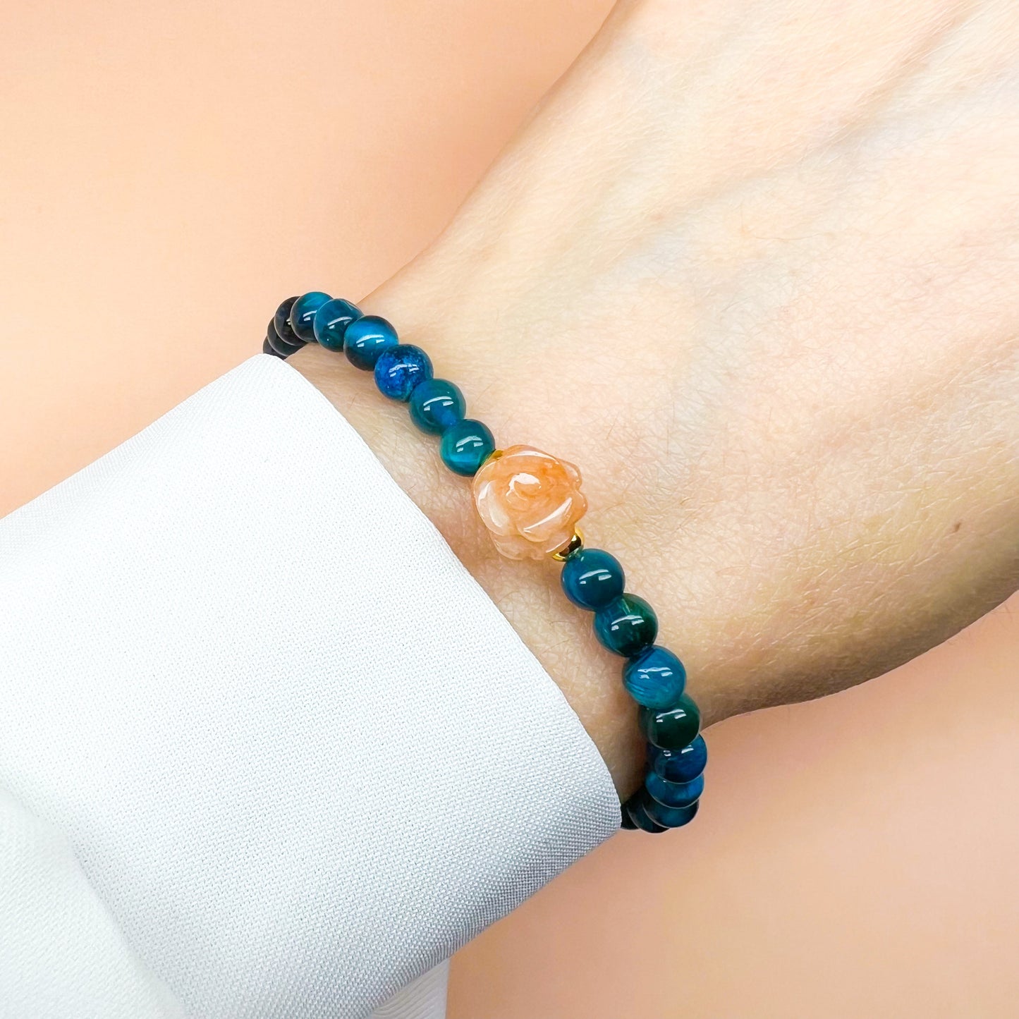 Aventurine and blue tiger bracelet for prosperity