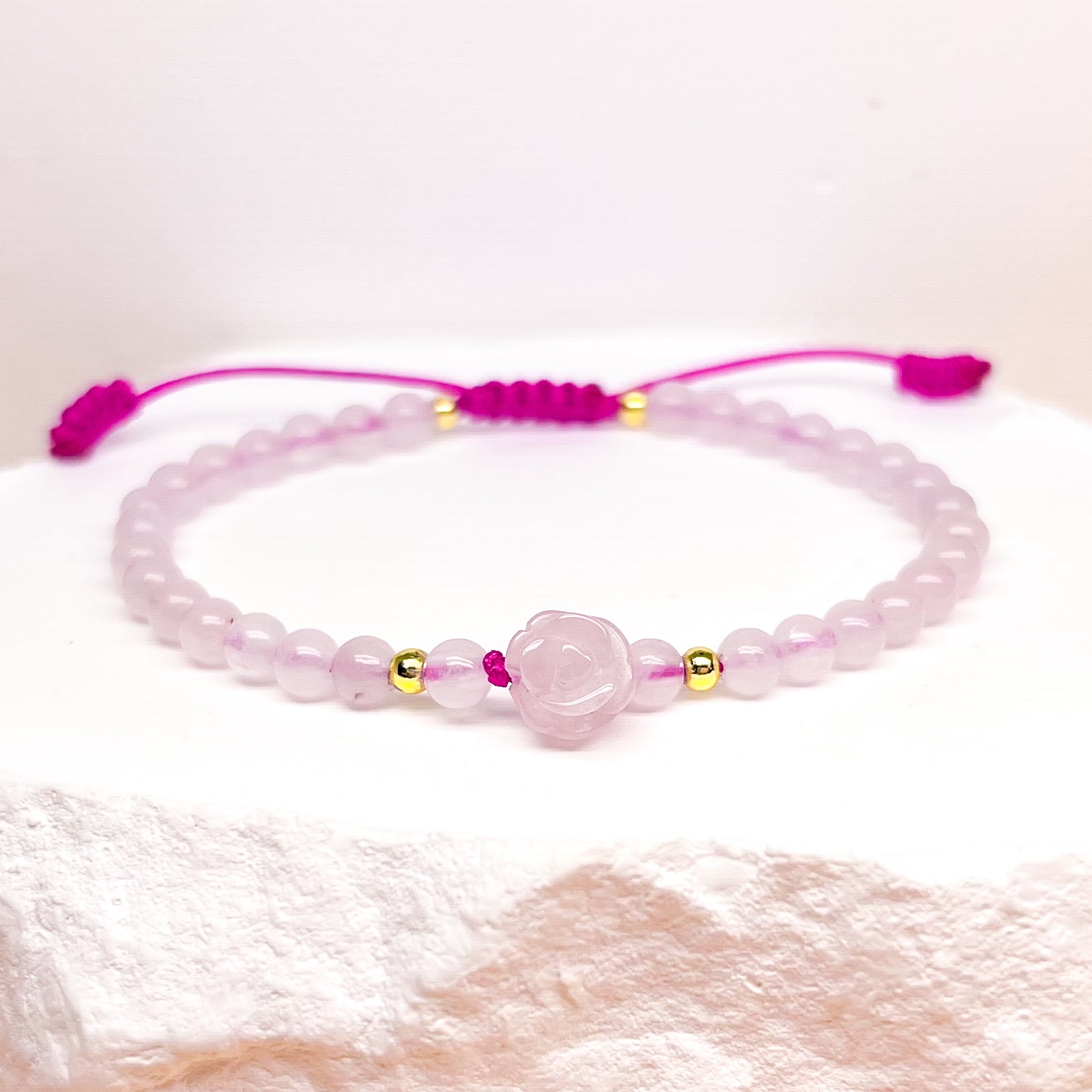 Rose quartz rose pink bracelet