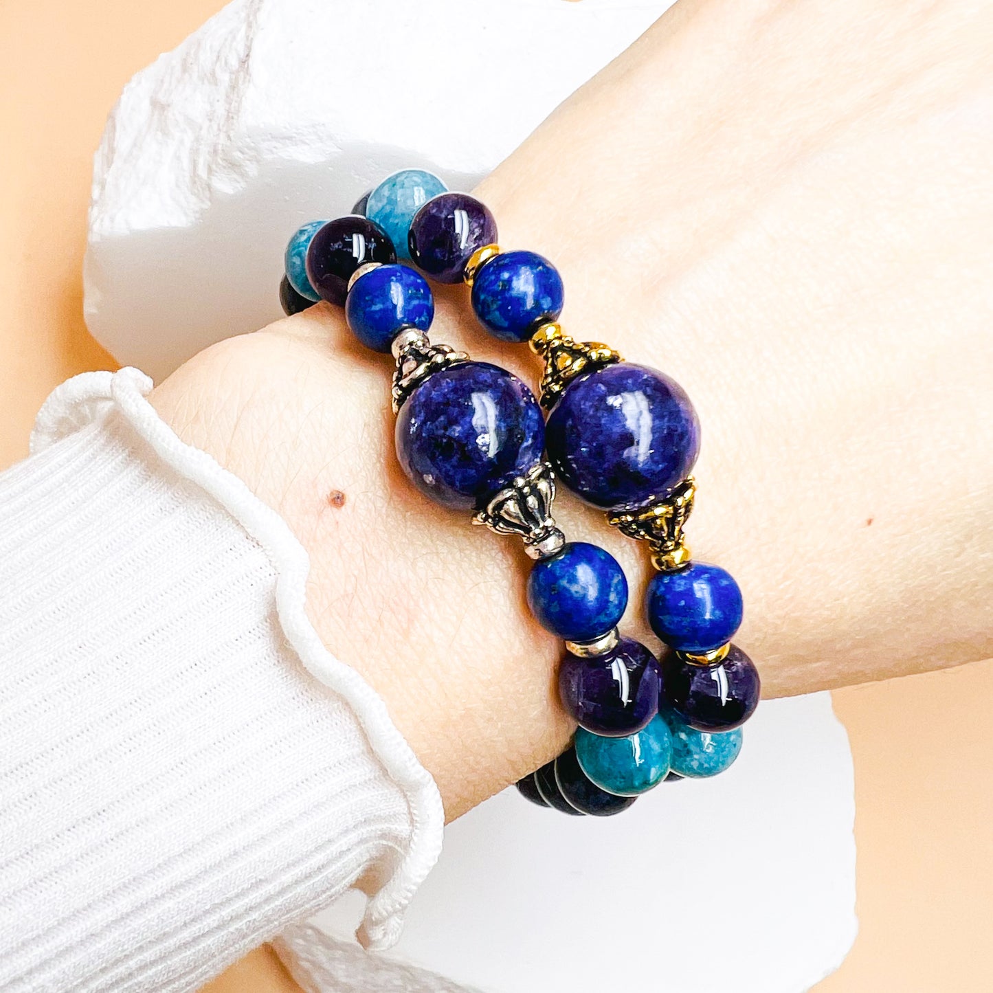 Blue gemstone bracelet for strength